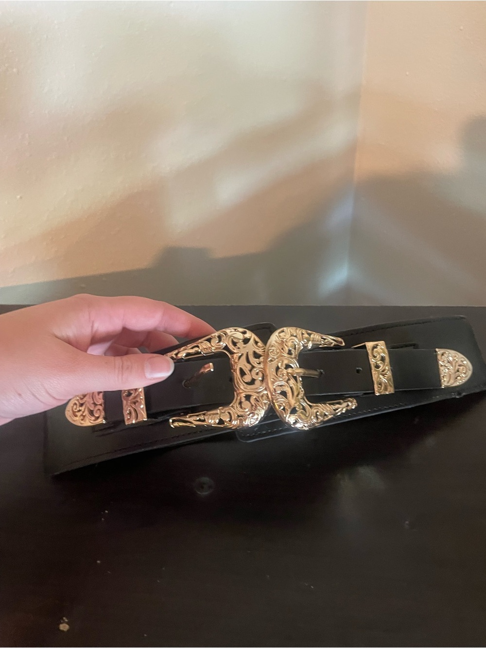 Western Double-Buckle Dress Belt - Picture 3 of 6